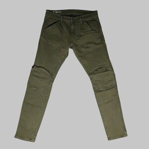 G-star Raw Men's 33x31 Olive Green 3d Zip Knee 5620 Skinny Jeans Stretch Cargo